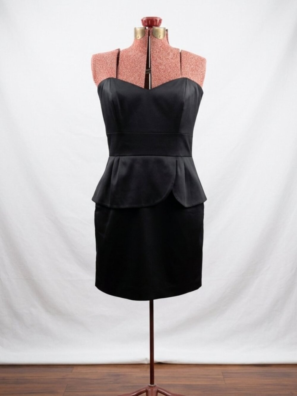 Laundry by Shelli Segal Black Strapless Peplum Mini Dress Size 10